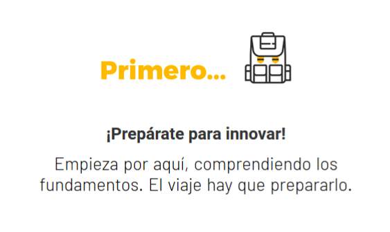 Primero...¡prepárate para innovar! Empieza por aquí, comprendiendo los fundamentos. El viaje hay que prepararlo.