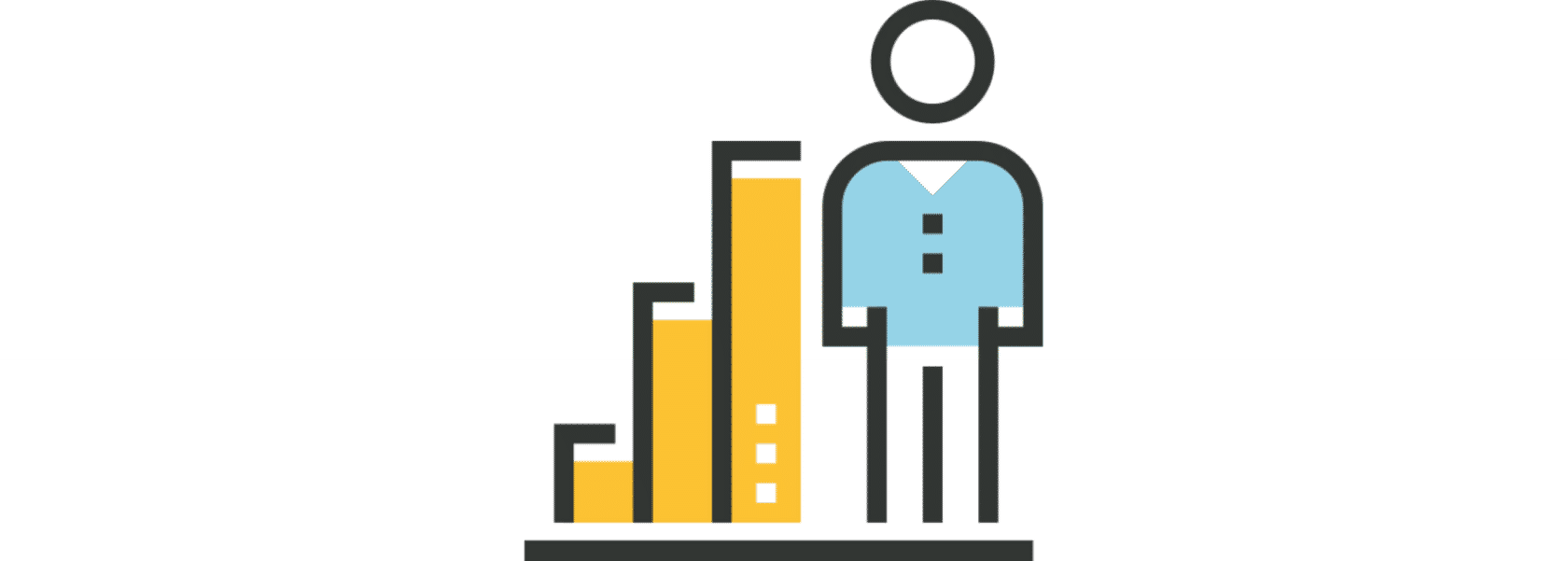 Gráficas junto a una persona