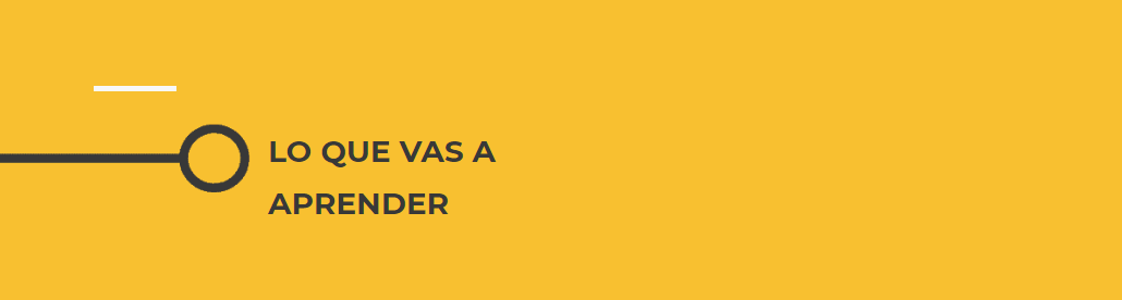 Lo que vas a aprender