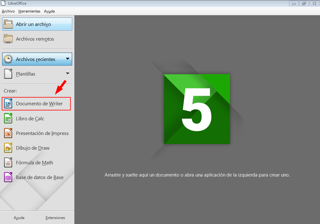 Entorno de trabajo | Creación y edición de documentos con LibreOffice Writer