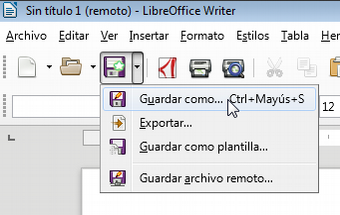 Guardar documentos en otros formatos | Creación y edición de documentos con  LibreOffice Writer