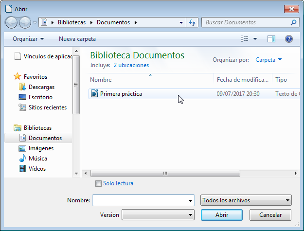Diálogo Abrir archivo
