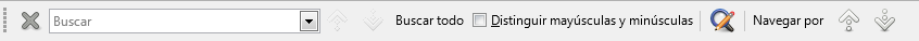 La barra de herramientas Buscar