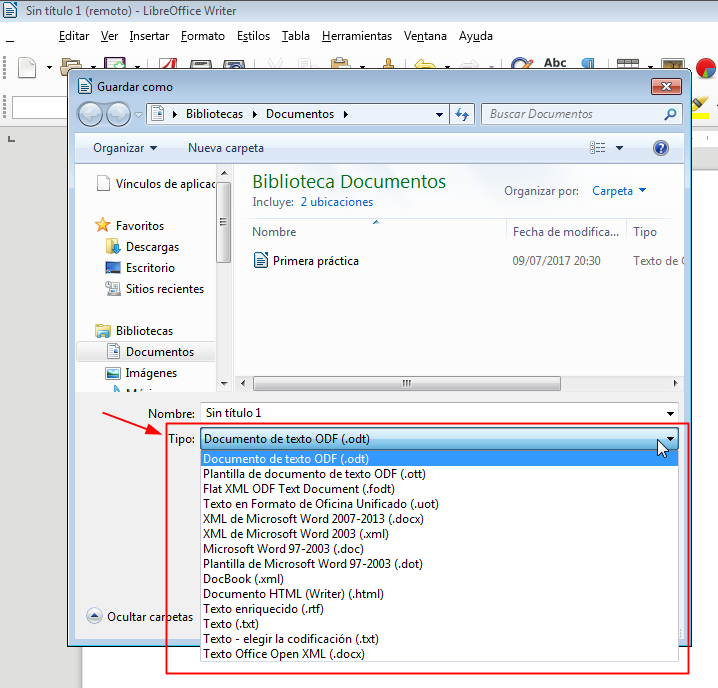 Los diferentes formatos de archivo en que se pueden guardar los documentos Los diferentes formatos de archivo en que se pueden guardar los documentos