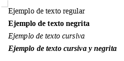 Ejemplos de diferentes estilos de letra