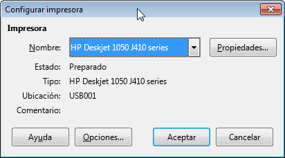 El cuadro de diálogo Configurar impresora El cuadro de diálogo Configurar impresora