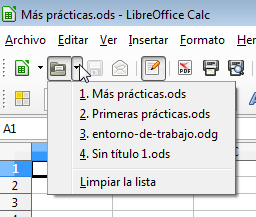 Abrir documentos recientes