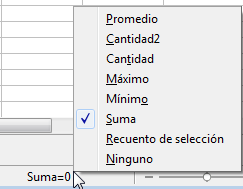 Opciones de cálculo rápido