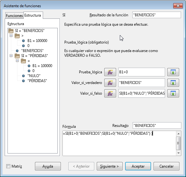 Estructura de funciones anidadas