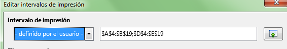 Definición de más de un intervalo de impresión