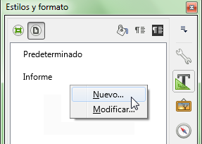 Crear un nuevo estilo de página