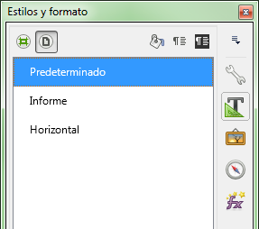 El nuevo estilo se muestra en la lista