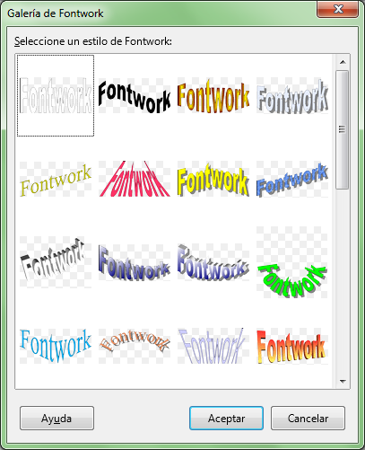 Títulos Fontwork | Imágenes y objetos de dibujo en LibreOffice Calc