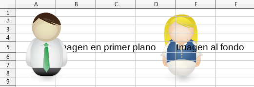 Imágenes situadas en primer plano y al fondo