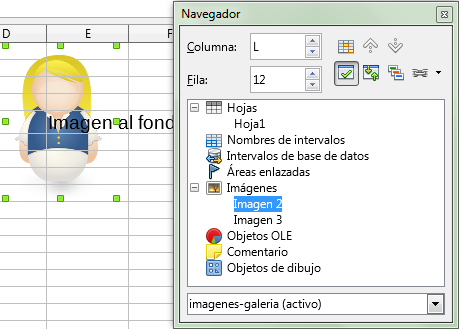 Seleccionar una imagen situada al fondo desde el Navegador