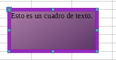 Cuadro de texto al que se le ha aplicado un relleno degradado y una línea gruesa de color magenta
