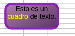 Cuadro de texto en el que se ha editado el texto; se muestra el punto de inserción parapadeando