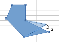 Modificamos la forma del objeto moviendo los manejadores de puntos