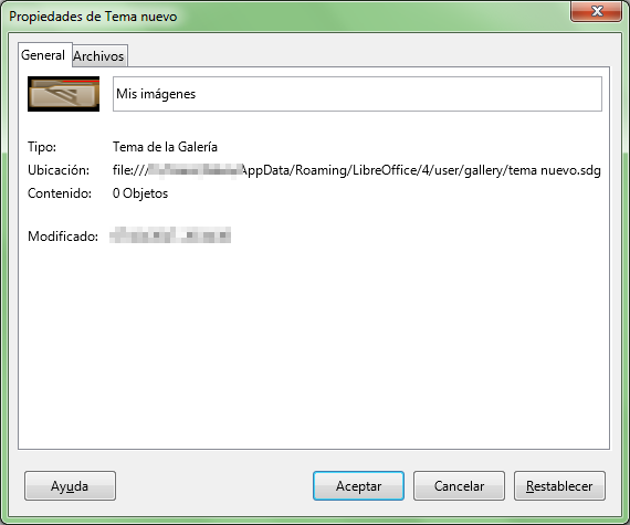 Creando un tema nuevo en la Galería