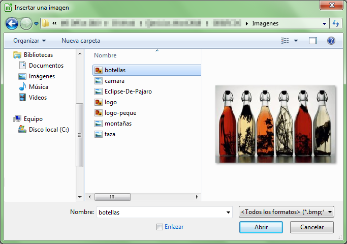 Diálogo Insertar imagen