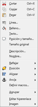 Menú contextual de imagen
