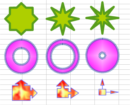 Ejemplos de dibujos editados con el manejador amarillo