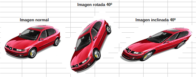 Ejemplos de rotación e inclinación de imágenes