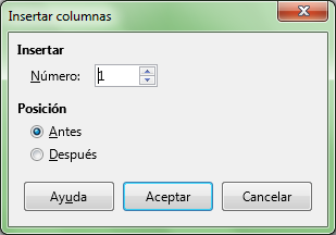 Diálogo insertar columnas