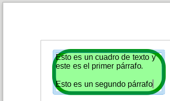 Cuadro de texto con dos párrafos