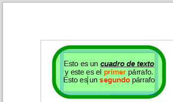 Cuadro de texto con anclaje centro-medio, y 0,50 cm de espaciado hacia los bordes izquierdo y derecho, 0,30 cm hacia el superior e inferior