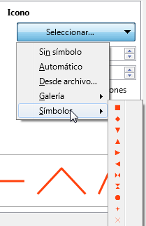 Seleccionar un símbolo para los puntos