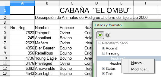 Crear un nuevo estilo basado en el estilo de celda Heading 1