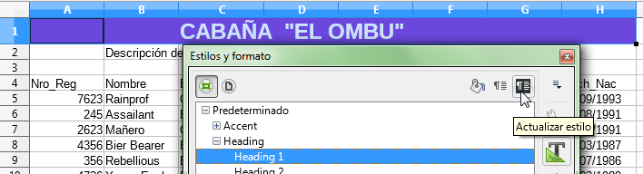 Actualizar un estilo de celda