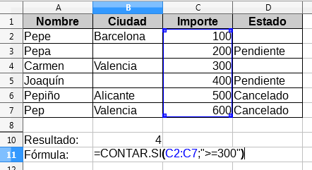Criterio mayor o igual a un valor