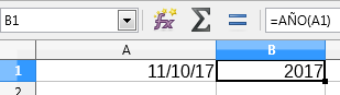 Función AÑO