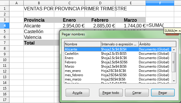Insertar nombre en una fórmula