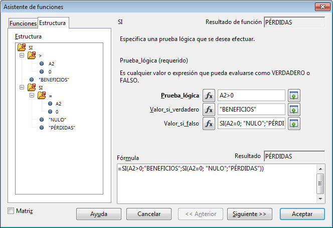 Estructura de funciones anidadas