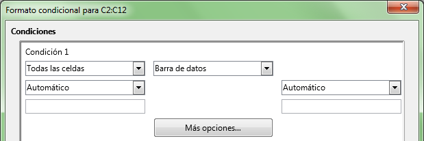 Formato condicional de tipo Barra de datos