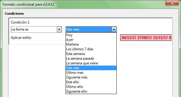 Formato condicional por fecha