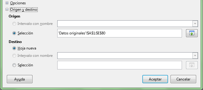 Más opciones de la tabla dinámica