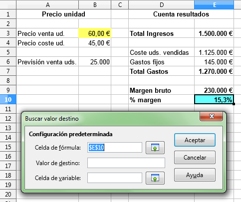 Diálogo Buscar valor destino
