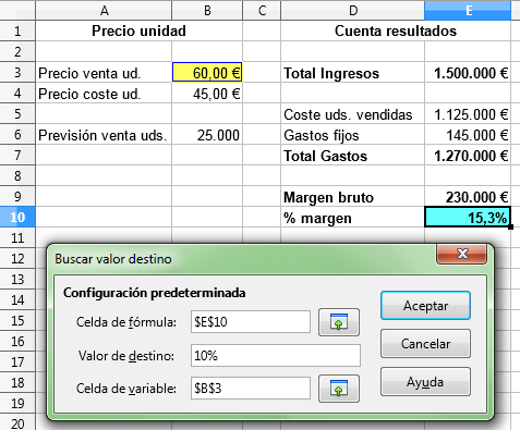 Configurando los parámetros para Buscar valor destino