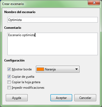 Definimos el tercer escenario, de nombre Optimista