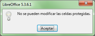 Advertencia de celdas protegidas