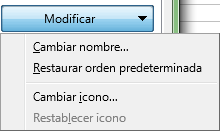 Botón desplegable Modificar