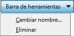 Botón desplegable Barra de herramientas