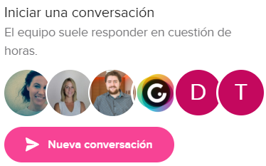 missatge «Iniciar una conversación»