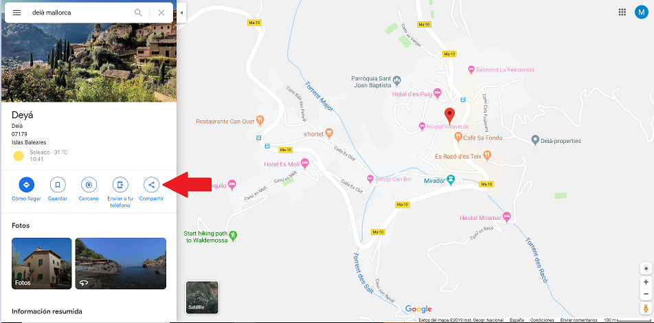 Google maps: Deià. Mallorca