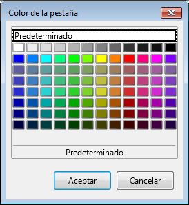 Cuadro de diálogo Color de la pestaña