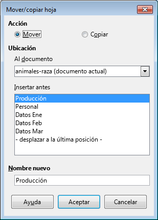 Cuadro de diálogo Mover/copiar hoja